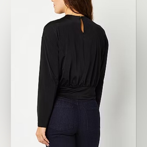 Worthington Women's Long Sleeve Mock Neck Top Black Size L - Picture 3 of 5